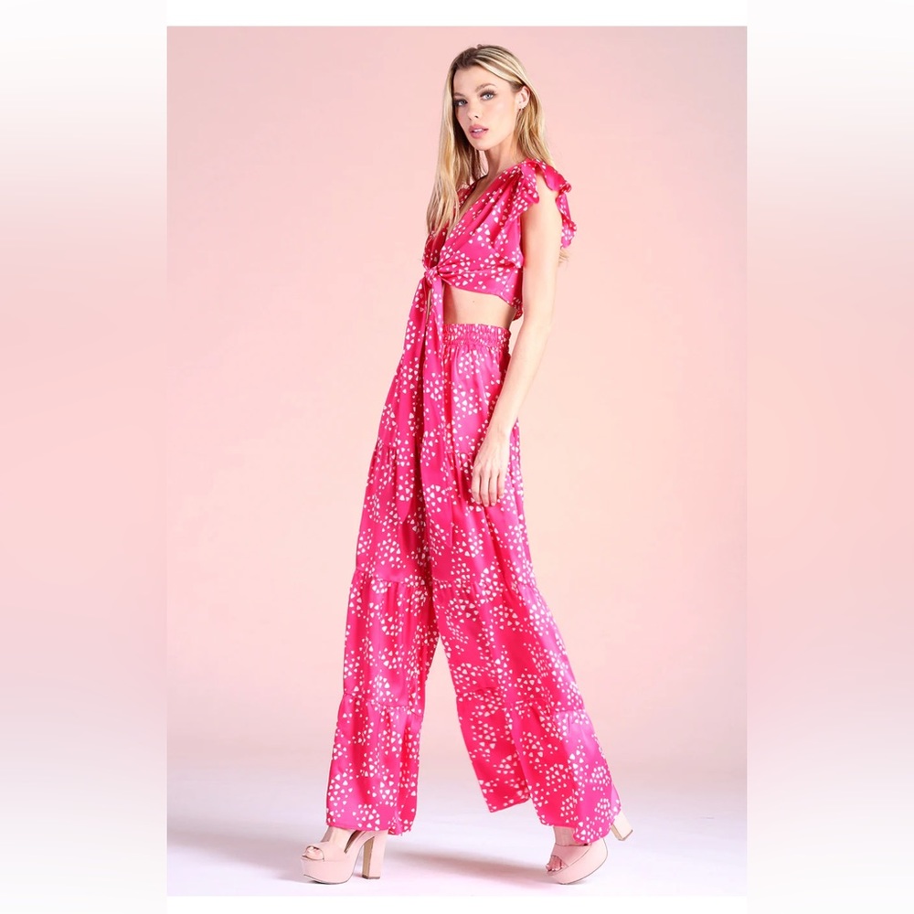 Pink top and pants dress